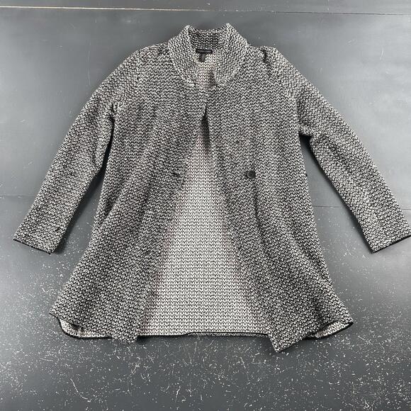 Eileen Fisher Sweaters - Eileen FIsher Sweater Womens Small Black White Knit Long Pea Shawl